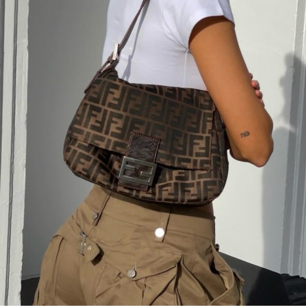 Fendi 🤎 ZUCCA Mama Baguette FF Monogram Shoulder Bag